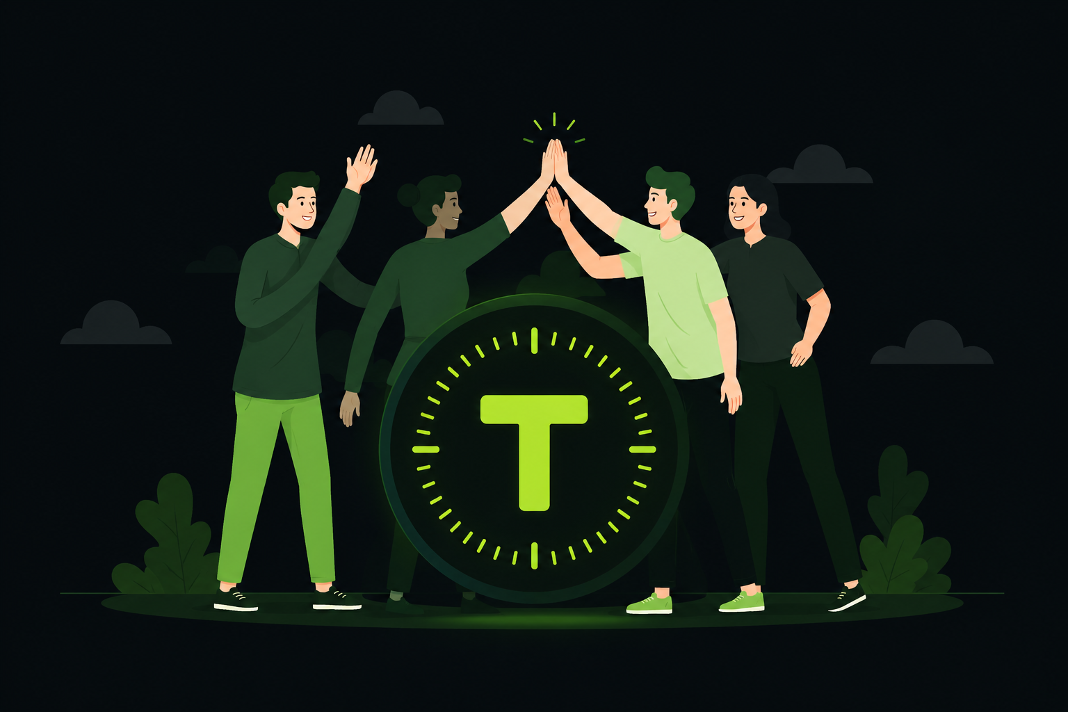 Team members working together during a shift